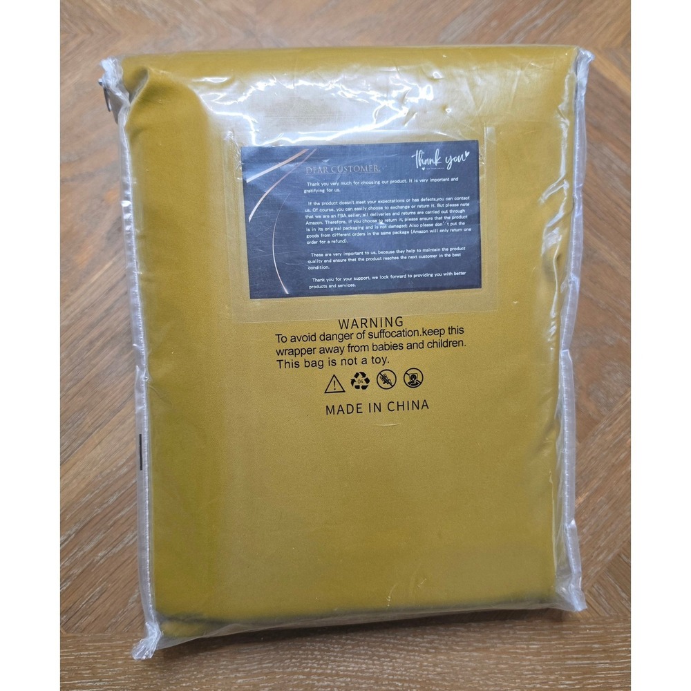 LCOOMZEN Blackout Curtains 2 Panels 52x102 Golden Palm Thermal Grommet Top - NEW - Picture 4 of 4